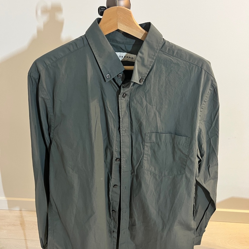 Men's Dark Green Button Down Shirt